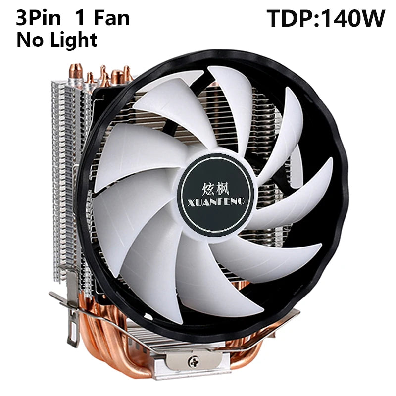 XUANFENG 120mm Fan CPU Cooler 2/4/6 Heat pipe 4pin/PWM Air-cooled Colorful lamp Compatible LGA1700 115x 1200 2011-3 x79 x99 AMD