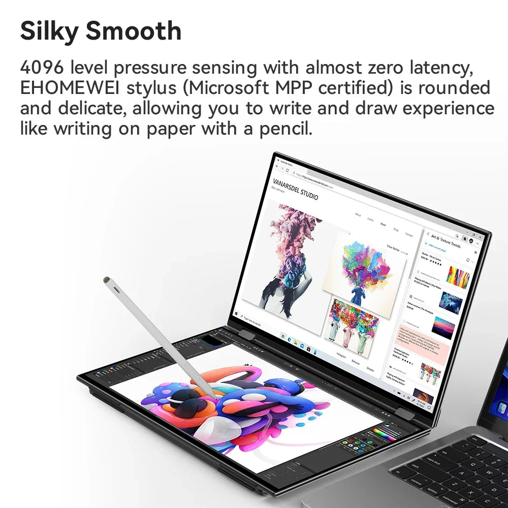 EHOMEWEI Dual Screen Portable Monitor X2 Pro Drive-free Phone-touch 2K 16” For Laptop Win Macbook