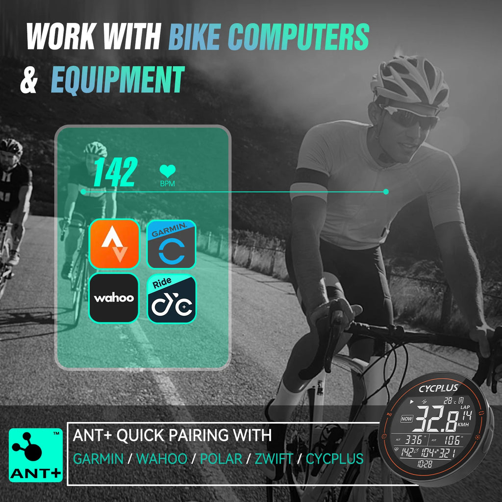 CYCPLUS Heart Rate Sensor Armband Wrist Belt BLE ANT+ Fitness Monitor for Wireless GPS Bike Computer