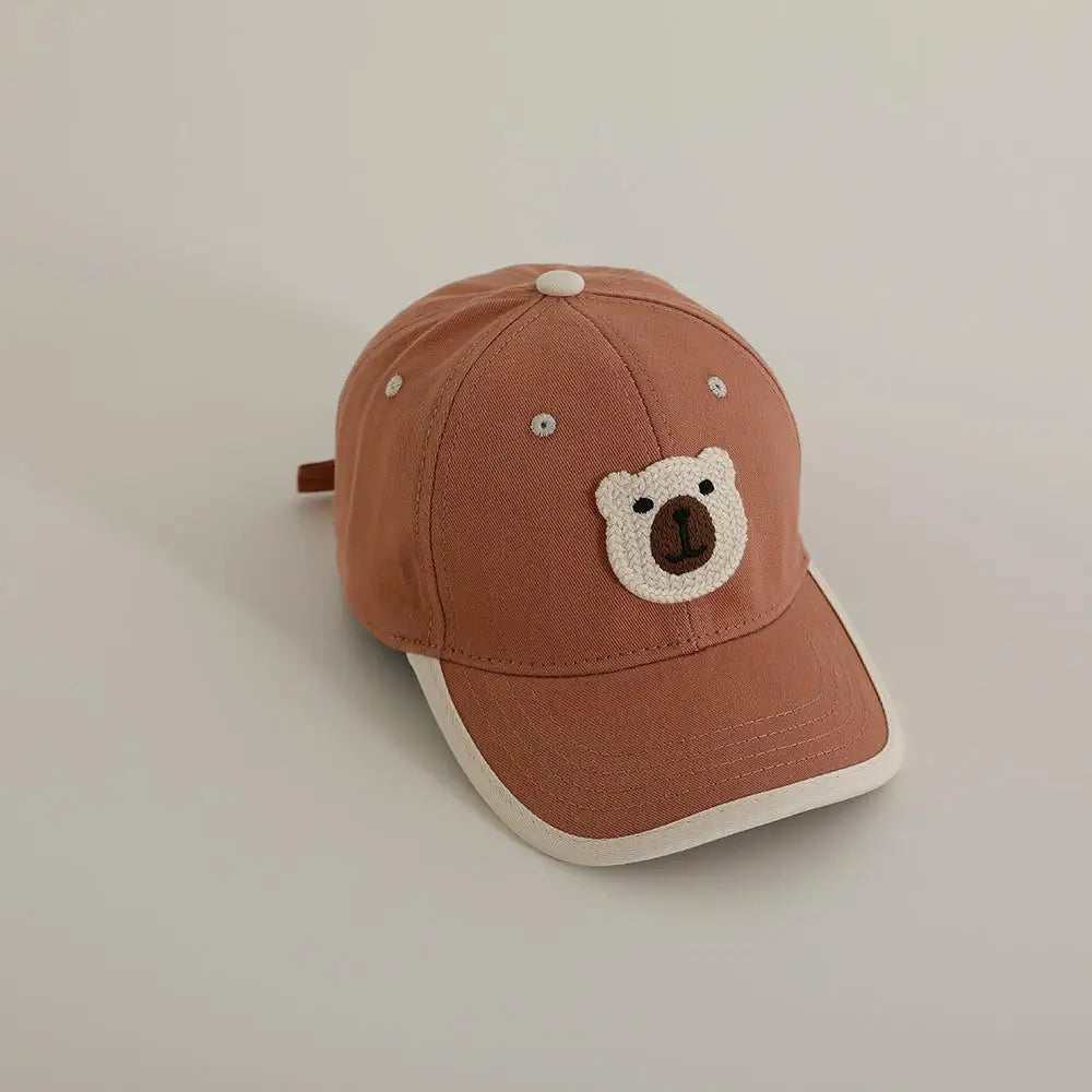 Handmade Knitted Cartoon Bear Baby Baseball Cap Fashion Children Peaked Caps Sunshine Sunscreen Boy Girl Sun Hat Kid Casual Hats