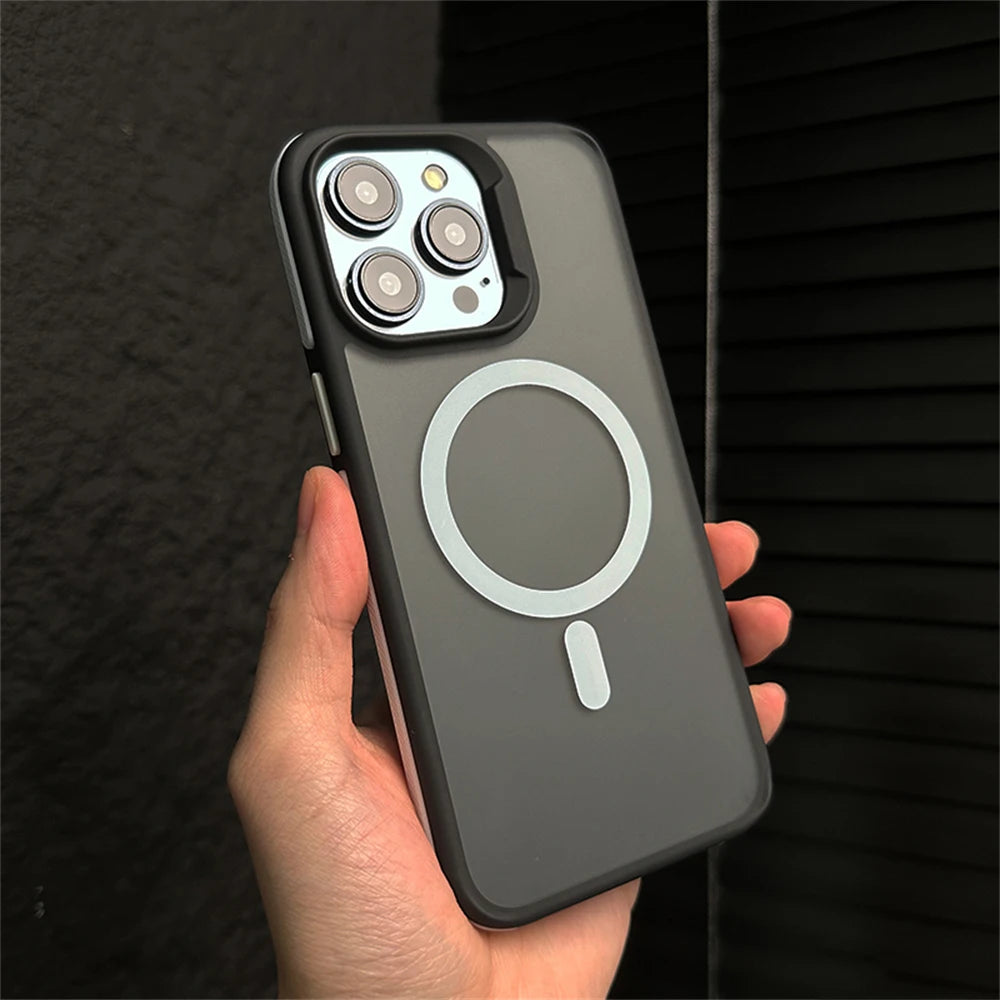 Fashion Translucent Shockproof Armor Bumper Case For iPhone 15 14 13 12 Pro Max Plus Magsafe Magnetic Wireless Charge Back Cover