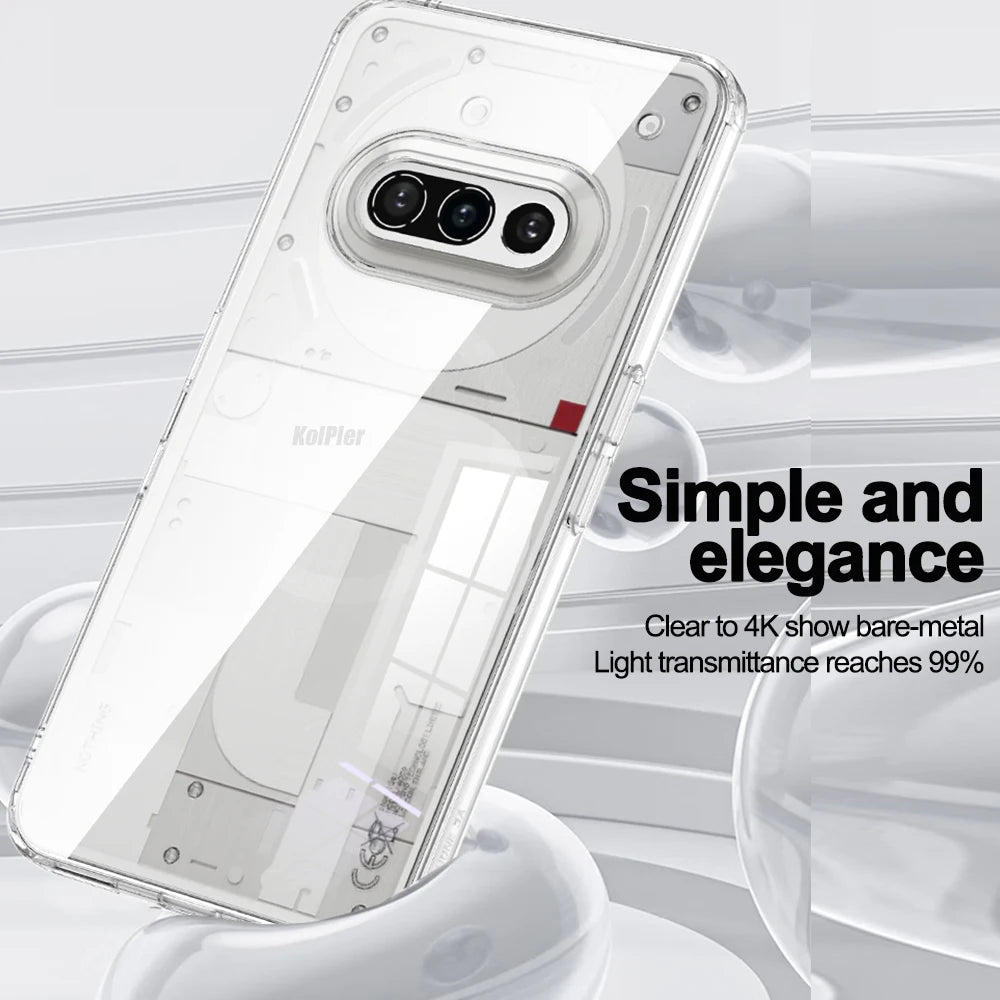 Clear Hard Case for Nothing Phone 3A Back Cover Soft Silicone Frame Anti-Knock Matte Transparent Casing Coque