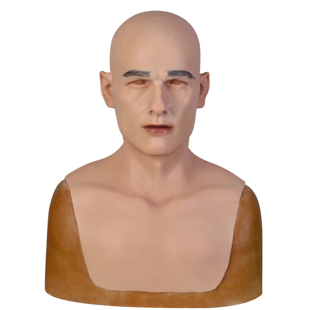 Realistic Crossdresser Male mask Full Head Face Mask for men Transgender Male Hood Headwea Drag Queen halloween Cosplay
