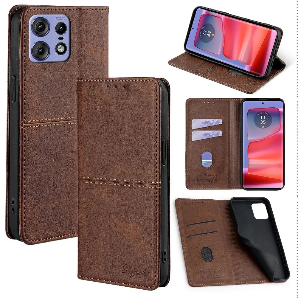 Luxury Magnetic Leather Flip Mobile Phone Case for Motorola Edge 50S 50 Pro 50 Fusion Edge 5G 2024 Protect Cover Coque