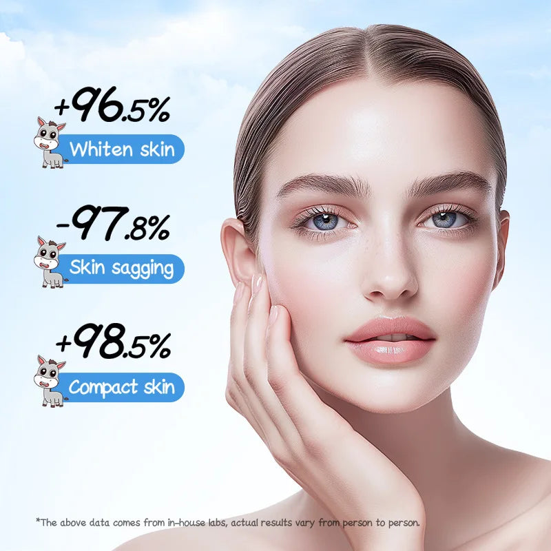 Donkey Milk Skin Care Set Strong Whitening Face Cream Dark Spots Brighten Facial Serum Anti-aging Firming Essence Skincare