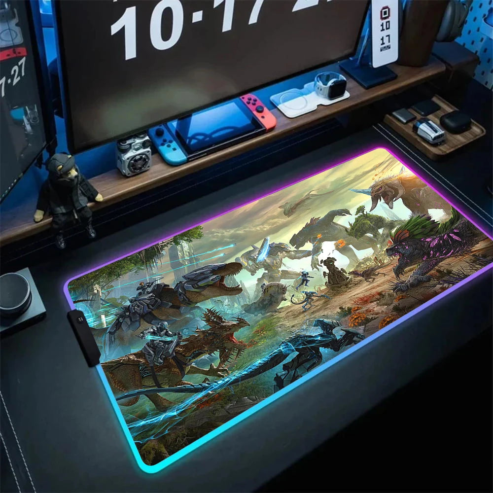 ARK Survival Evolved RGB Mouse Pad Game Mousepad Gaming Table Carpet Gamer Computer Desk Mat Rubber No-slip Dinosaur Mouse Mat