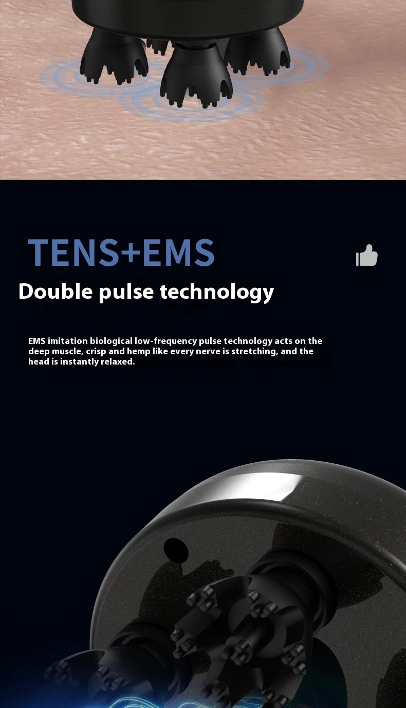 Electric Silicone Scalp Massager Vibration Kneading Head Massager Waterproof Handheld Hair Growth Stimulator Tool