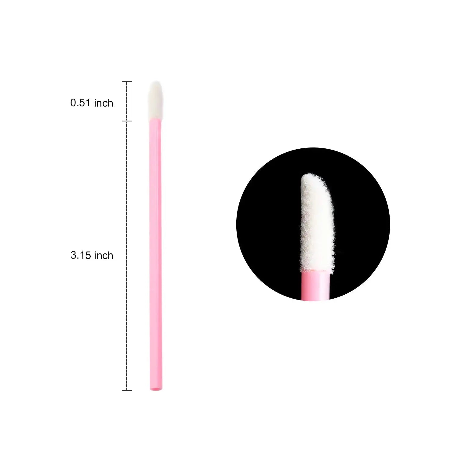 50pcs Lip Brush Cotton Head Replacement Head for Lipstick Applicator Makeup Tool For Eyelashes Extension