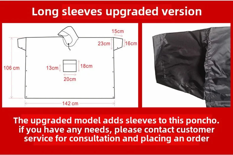 Outdoor Windproof Waterproof Multifunctional Three in One Outdoor Rain Shelter Hiking Cycling High-quality Adult Raincoat