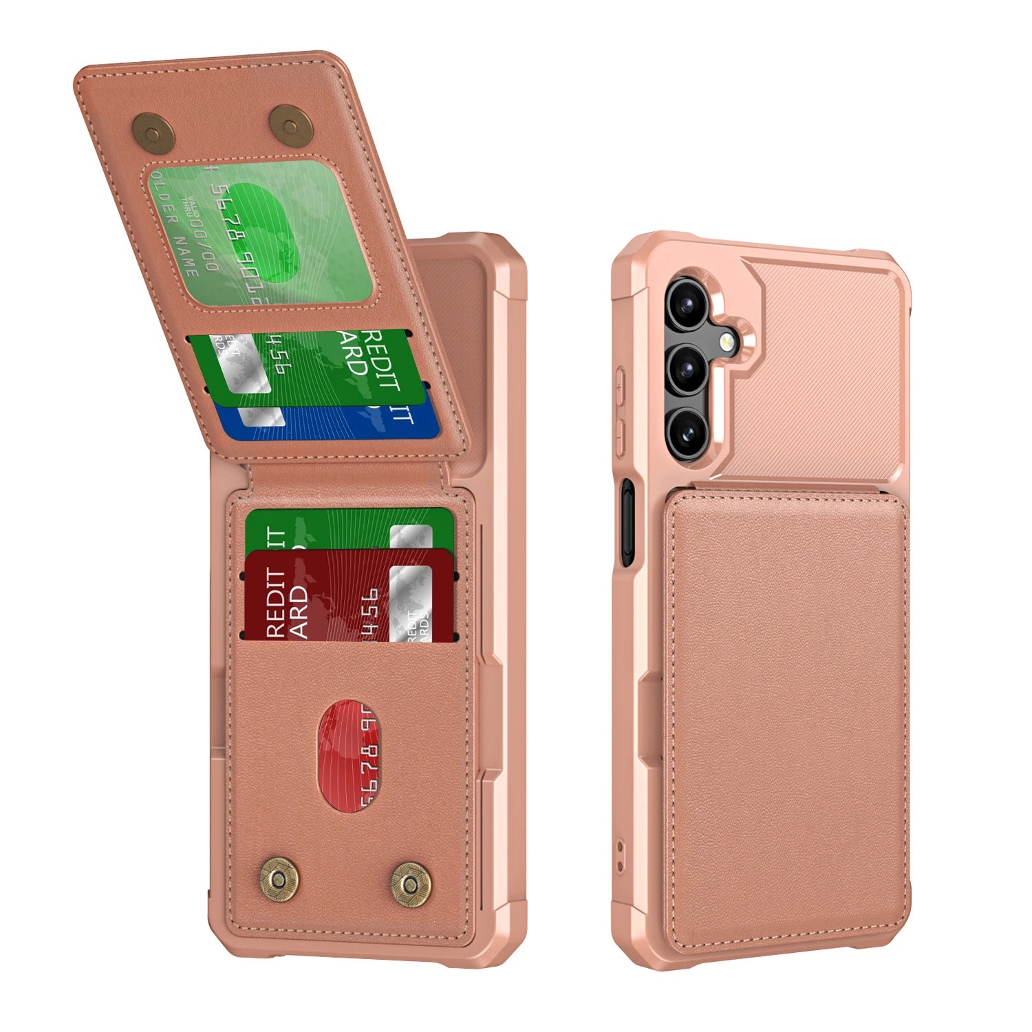 Vertical Cards Solt Wallet Leather Case For Samsung Galaxy S25 Ultra S24 FE S23 Plus S22 A16 A55 A35 A15 A25 A54 Anti Fall Cover