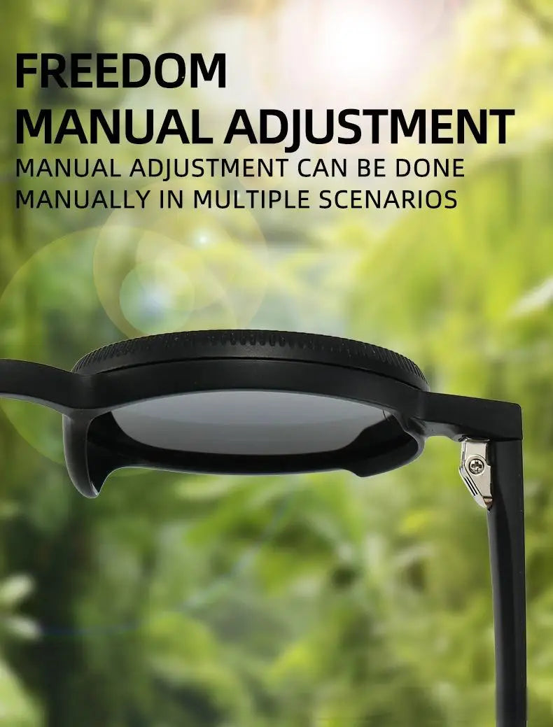 2025 New Retro Adjustable Zoom Round Frame Sunglasses Polarized Sunscreen Outdoor Men's Premium Sunglasses Women