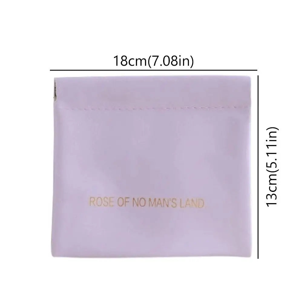 Automatic Closure Bullet Storage Bag, Mini Portable PU Lipstick Makeup Pouch, Self-Closing Spring Design for Earphones & Small