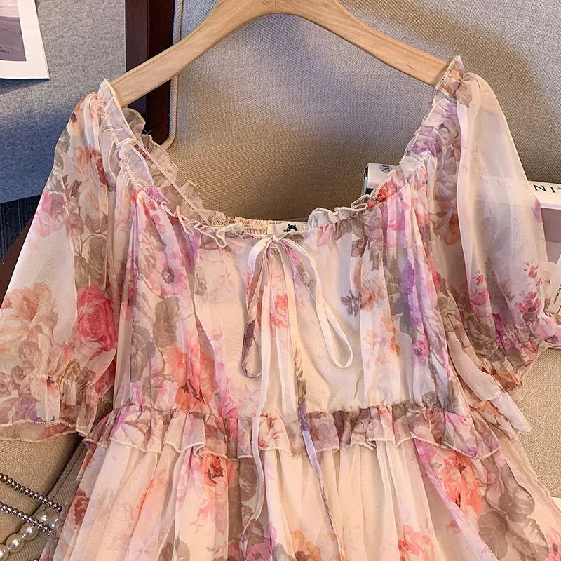 150Kg Plus Size Women's Bust 130-150 Summer Chiffon Shirt Thin Floral Top Decor 5XL 6XL 7XL 8XL 9XL