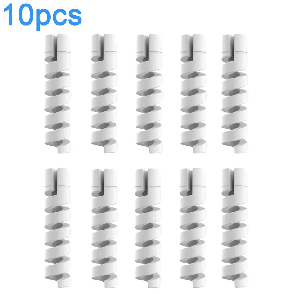 10Pcs Cable Protector Spiral Phone Charger Cable Saver Silicone Cable Management Organizer for Headphone Cellphone Mouse Cord