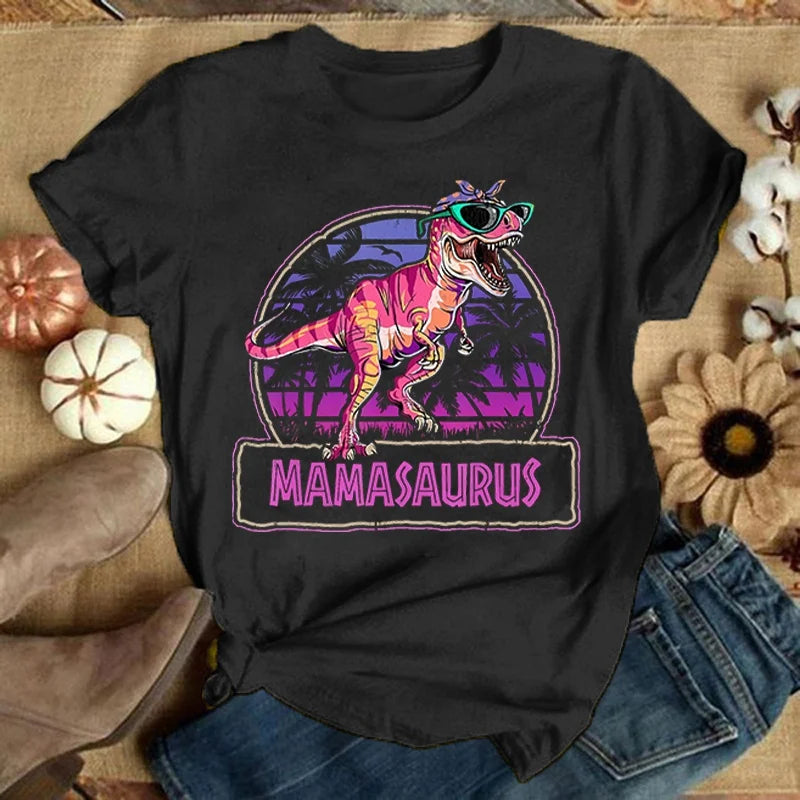 Mother'S Day Mamasaurus Dinosaur T-Shirt Men Women Fashion Harajuku T Shirt Summer Cool Short Sleeve Hip Hop Top Tee