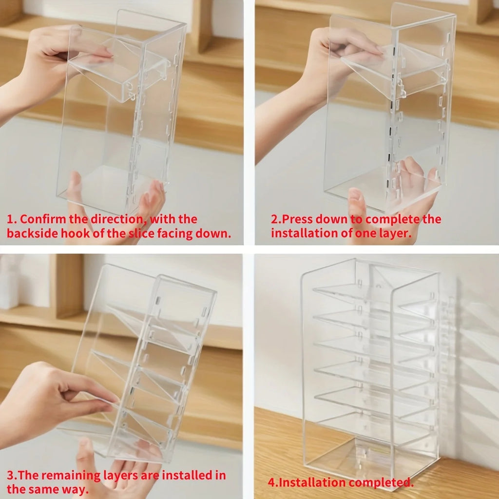 Mirror cabinet specific slim bathroom organizer - cosmetics and lipstick storage box, dressing table cosmetics rack with built-i