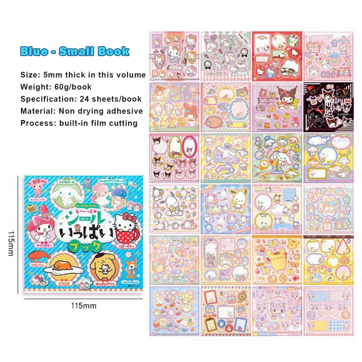 24pcs/set Sanrio Series Cute Stickers Book DIY Kawaii Cartoon Anime Stickers for Laptop Skateboard Bike Guitar Laggage Bicycle