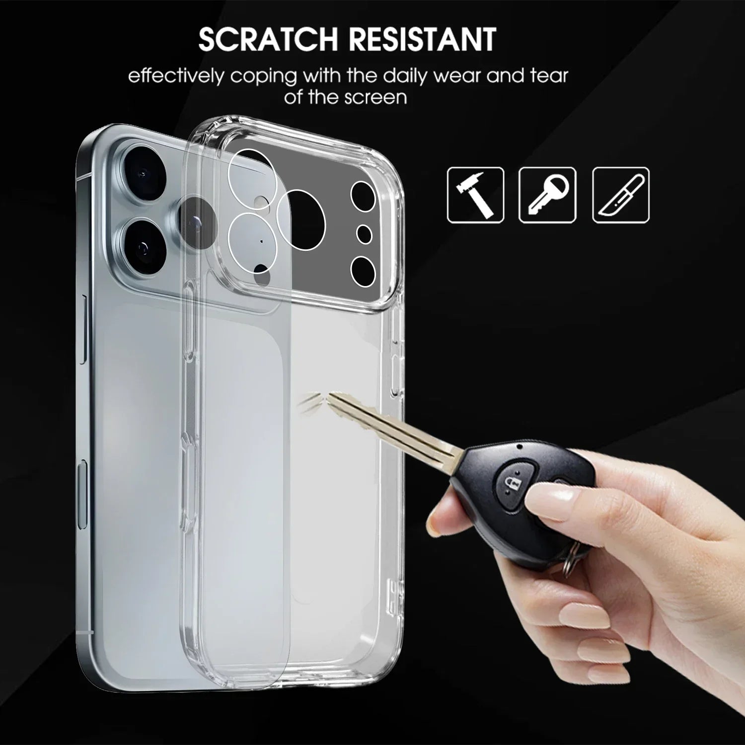 Clear Phone Case for iPhone 17/17 Air/17 Pro/17 ProMax Shockproof  Airbags Corner Anti Fall Bumper Protector Transparent Cover