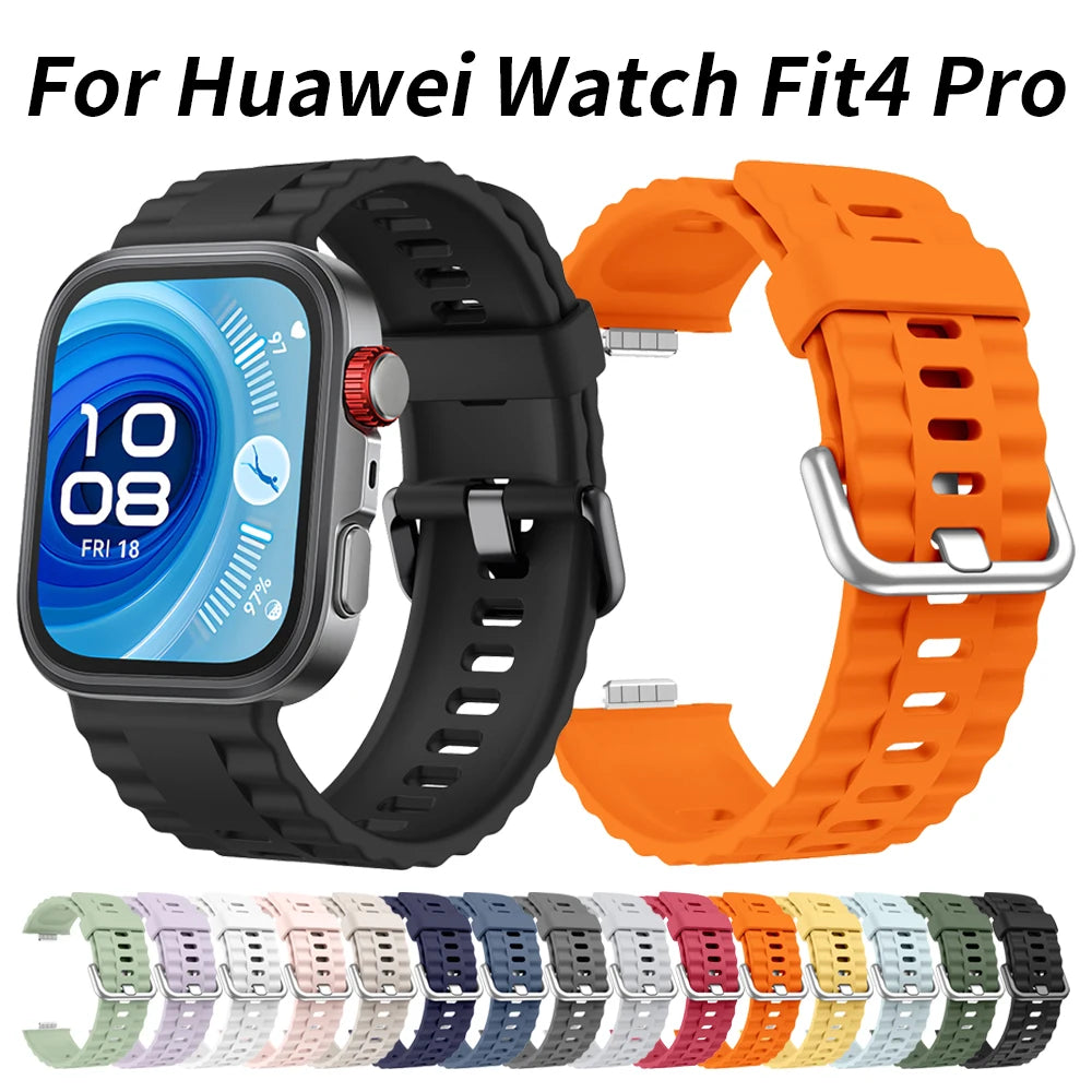 Original 1:1 Silicone Sport Strap For Huawei Watch Fit4 Pro band For Huawei Watch Fit 4/3 Replacement Bracelet Belt Watchband