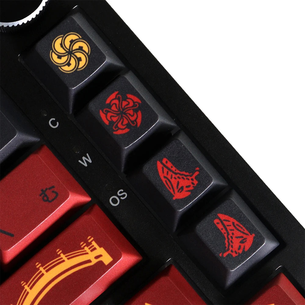 GMK Higanbana Cherry Profile Keycaps PBT 129 Keys Five Side Dye-Sub Keycaps for 61/64/87/104/108 Mx Switch Mechanical Keyboard