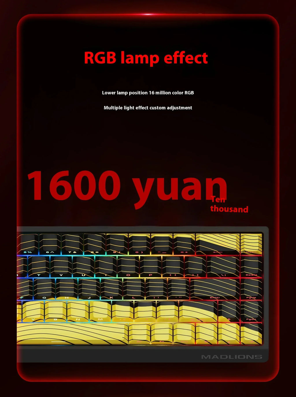 MADLIONS MAD 60/68 HE 8Khz Wired Magnetic Axis Keyboard 68-key Hot-swappable Macro Defines Ultra-low Latency Gaming Keyboard
