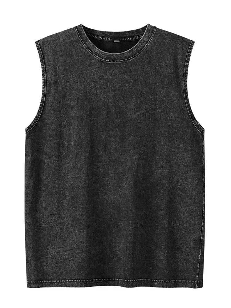 Summer Trend Vest Men's Tight Turtleneck Sleeveless Cotton Vest Male Slim Fitness Stretch Tank Tops Bottoming Shirt Streetwear
