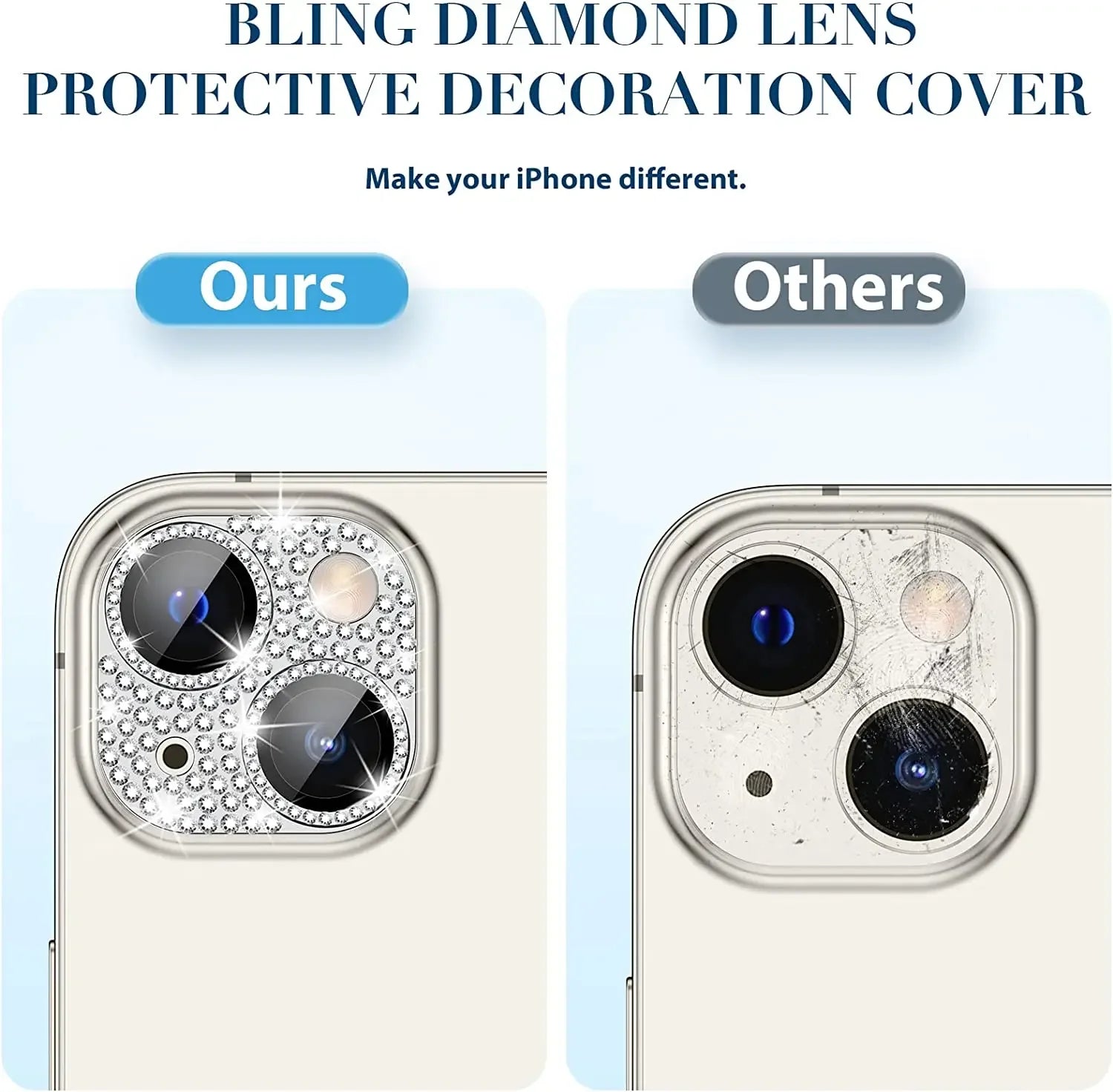 1Pcs Diamond Camera Lens Protection Cover For IPhone 14 Plus 13 Pro Max 12 Mini 14Pro 13Pro 12Pro Glass Protector Accessories