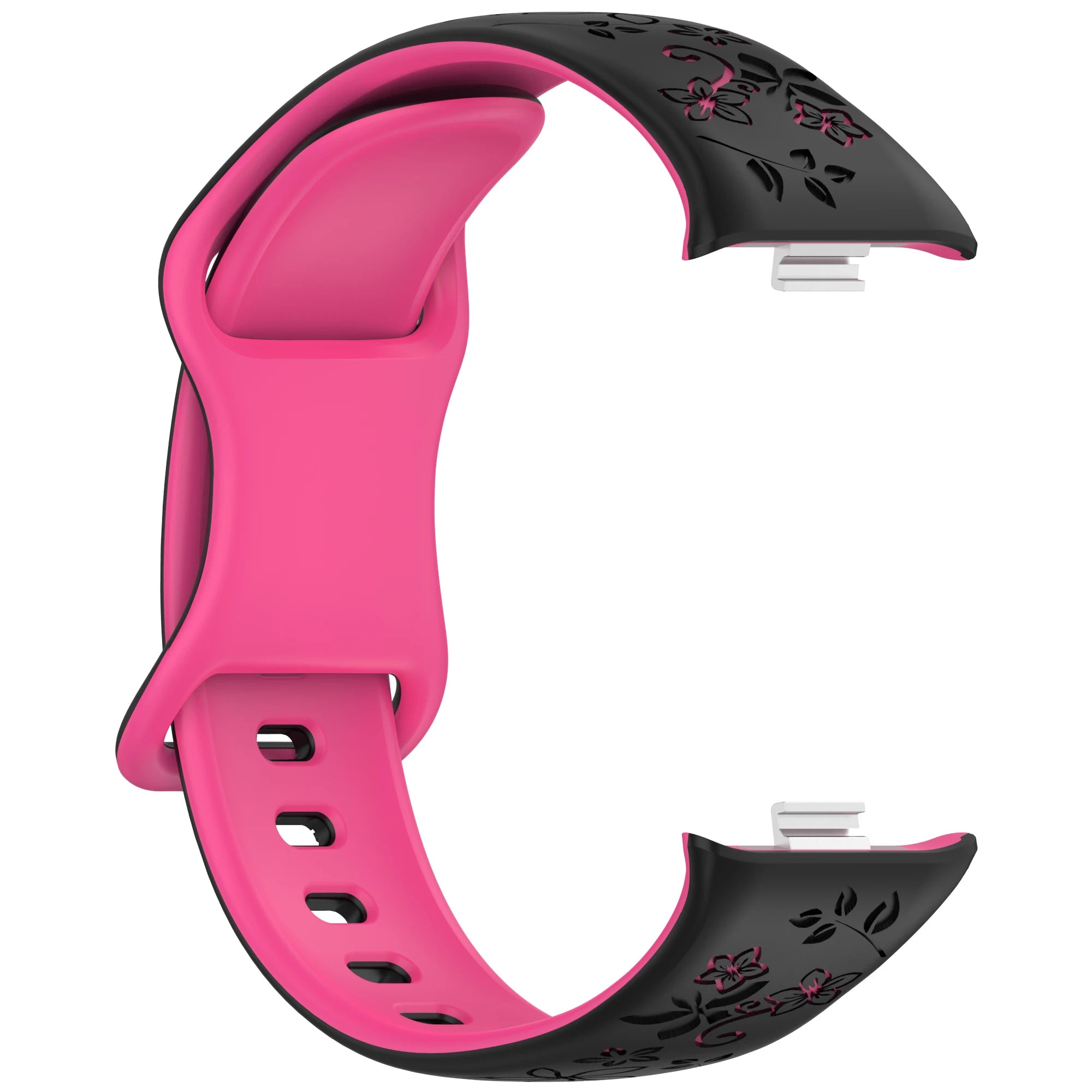 Two tone floral carved soft silicone strap for Redmi watch 4/5/6/Mi Band 8/9 PRO,suitable for Halloween,Thanksgiving, Christmas