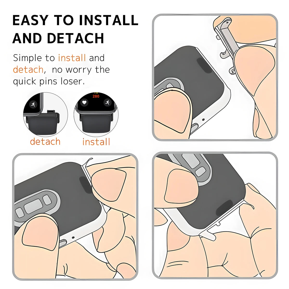 1Pair Adapter For Huawei Band 9 8 Watchband Strap Connector Bracelet 316L Stainless Steel Band8 Band9 Replacement Accessories