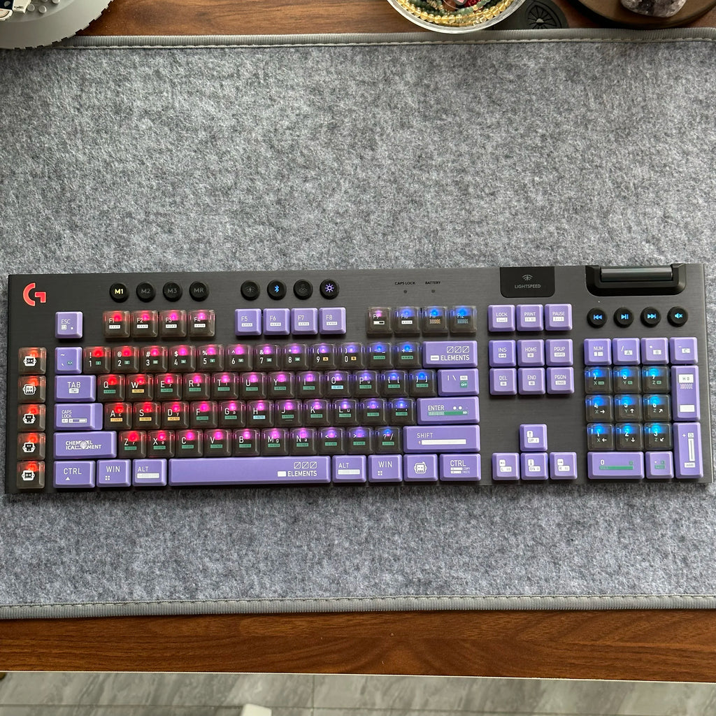 Chemical Element Keycaps,PC+PBT Custom Heart TP Keycap Set Suitable for Logitech G915/G815 Mechanical Keyboard,Only Keycaps