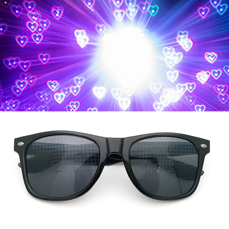 Funny 3D Glasses Love and Star Special Effects 3D Glasses Firework Diffraction Eyewear Mirror Light Rainbow Show Part