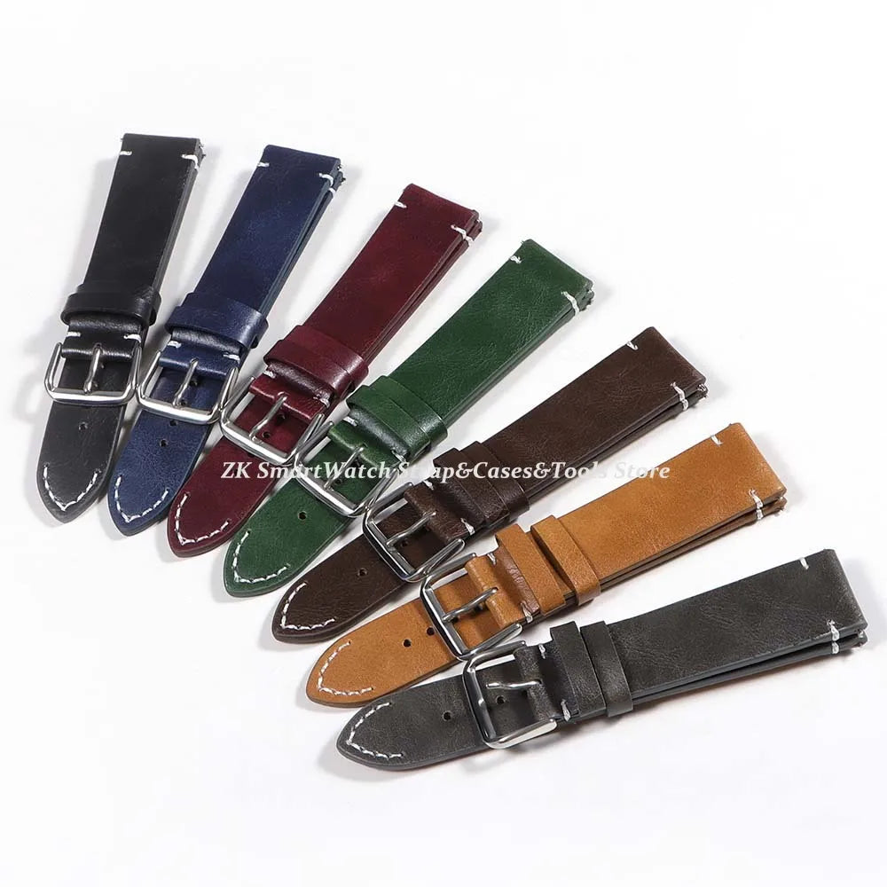 Calfskin Genuine Leather Watchbands Quick Release Watch Band 18mm 20mm 22mm 24mm Strap for Huawei Gt3/4 46mm Watches Accessories