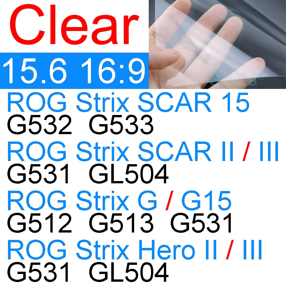 Screen Protector for ROG Strix SCAR 15 16 17 18 G G15 G16 G615 G635 G17 G733 G18 G815 Gaming HD Clear Matte Frosted Skin Film