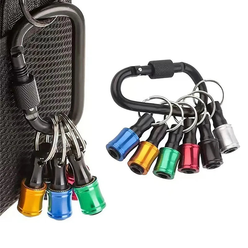 Screwdriver Bit Holder 1/4 Inch Hex Shank Extension Bar Quick Change Aluminum Alloy Keychains Drill Screw Adapter Hand Tools