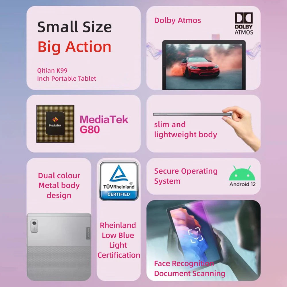 Global firmware Lenovo Pad K9 M9 Tablet 9-inch HD screen Portable Tab 4G+64G Android 12 Tablet M9 Grey LTE 5100mAh battery