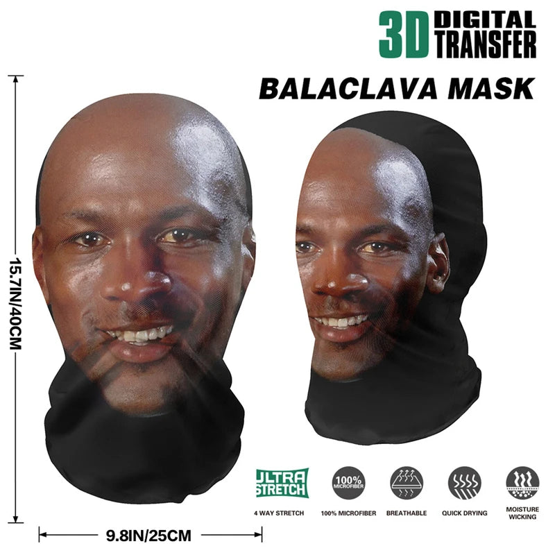 New 3D Printed  Kanye Mask Elastic Mesh Full Face Mask for Unisex Cosplay Headwear Party Simulation Balaclava Hat Headgear Props