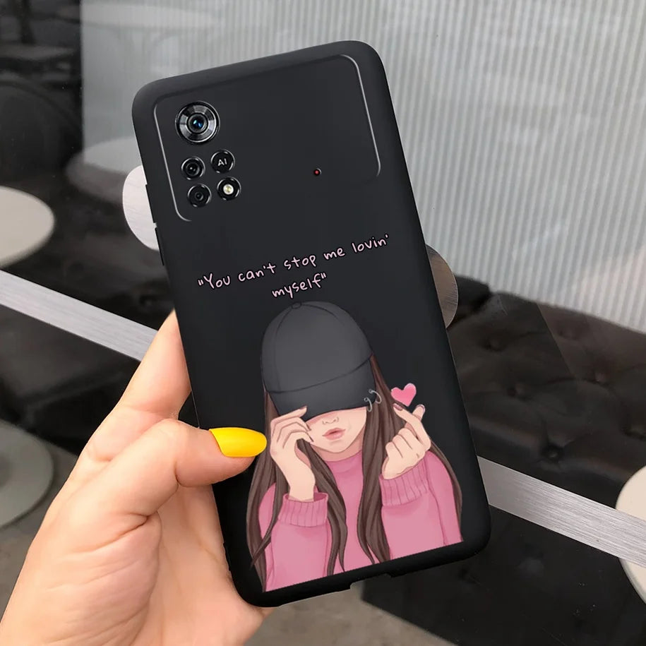 Cute Love Heart Phone Case For Xiaomi Poco X4 Pro 5G Cover Soft Silicone Matte Funda For Xiaomi Poco X4 M4 Pro 4G 5G Bumper 2022