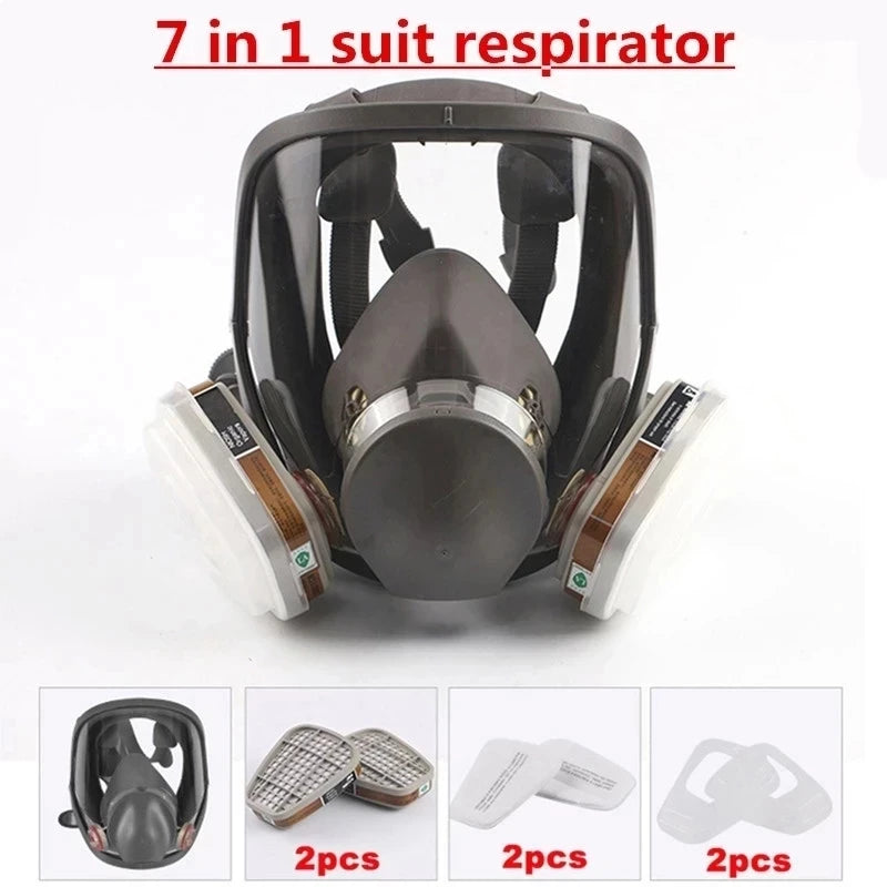 27 In 1 6800 Industrial Painting Spraying Respirator Gas Mask 2 In 1 Suit Safety Work Filter Dust Full Face Mask Replace MMM