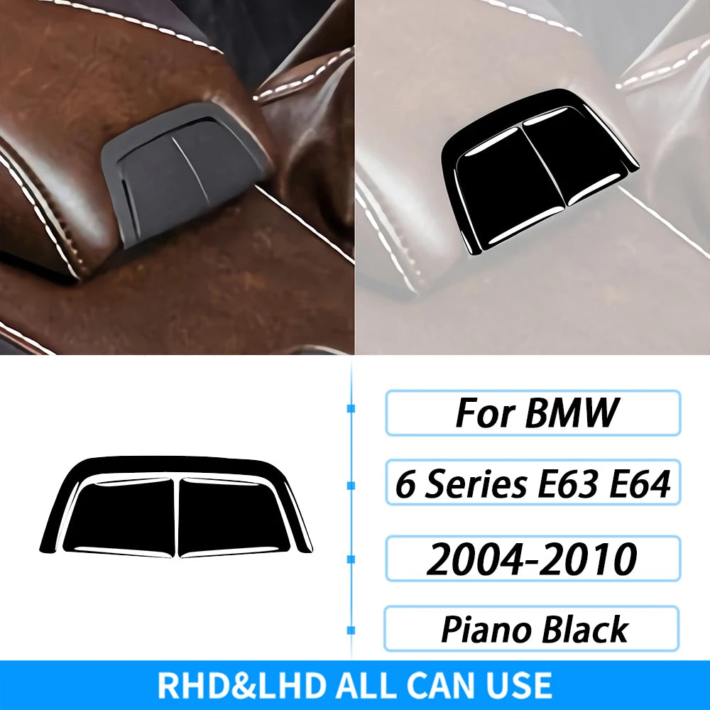 For BMW M6 6 Series E63 E64 2004-2010 Piano Black Gear Shift Air Outlet Window Lift Panel Set Car Interior Accessories Sticker