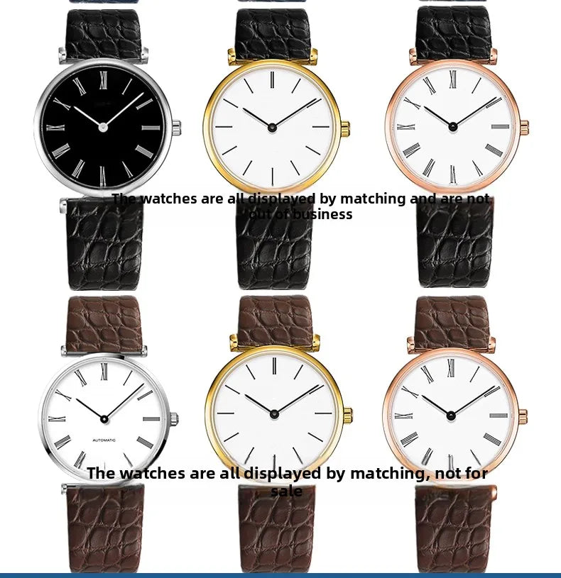 Alligator wacth strap Ultra Thin 12 13 14 15 16 18 20 22mm men women Black Brown Blue Crocodile Leather watchband For any brands