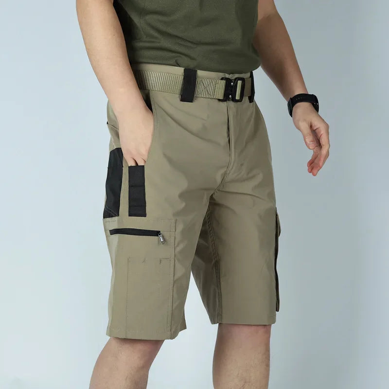 Gift belt Men's Operator Elastic Tactical Ripstop Workout Outdoor Cargo for Men Cycling Hiking Fishing Casual Shorts