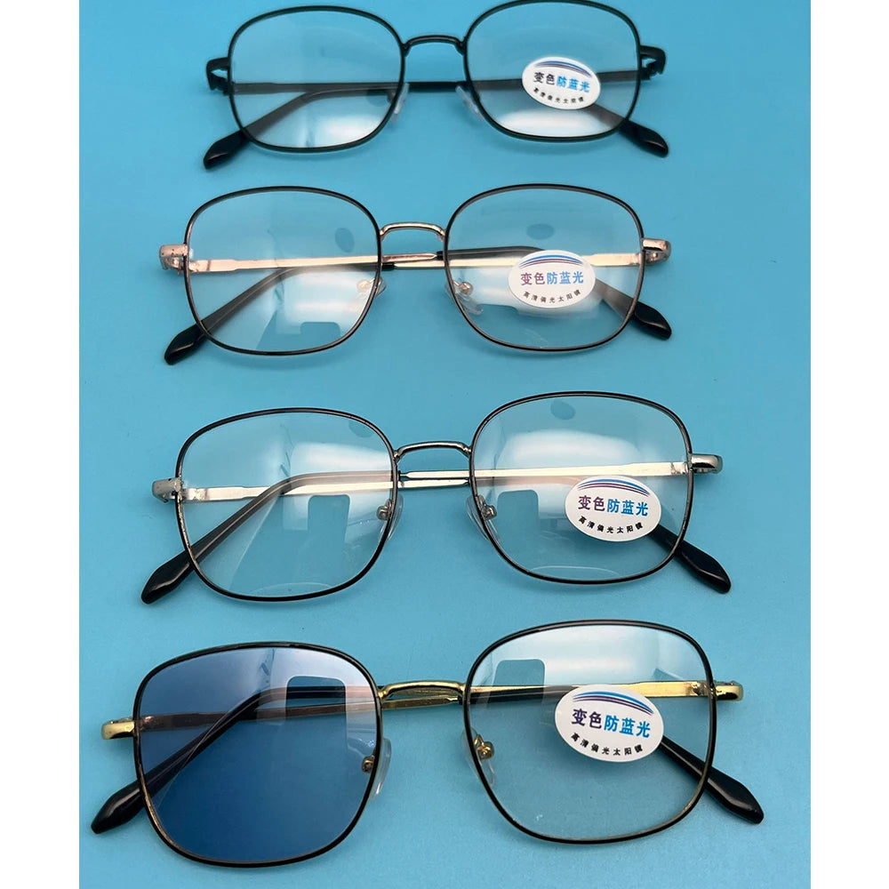 KLASSNUM Photochromic Glasses Man Anti Blue Light Transparent Glasses Alloy Frame Computer Eyeglasses Chameleon Sunglasses 2025