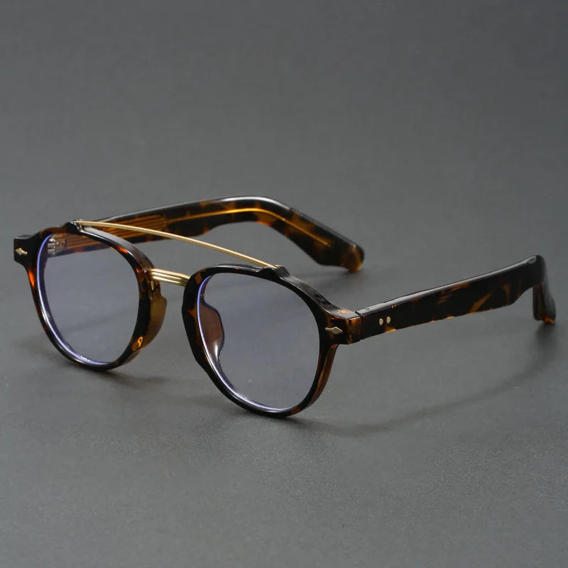 Designer Anti Blue Light Glasses Men's Retro Double Bridge Thickened Frame Fashion Optical Prescription Glasses for Women