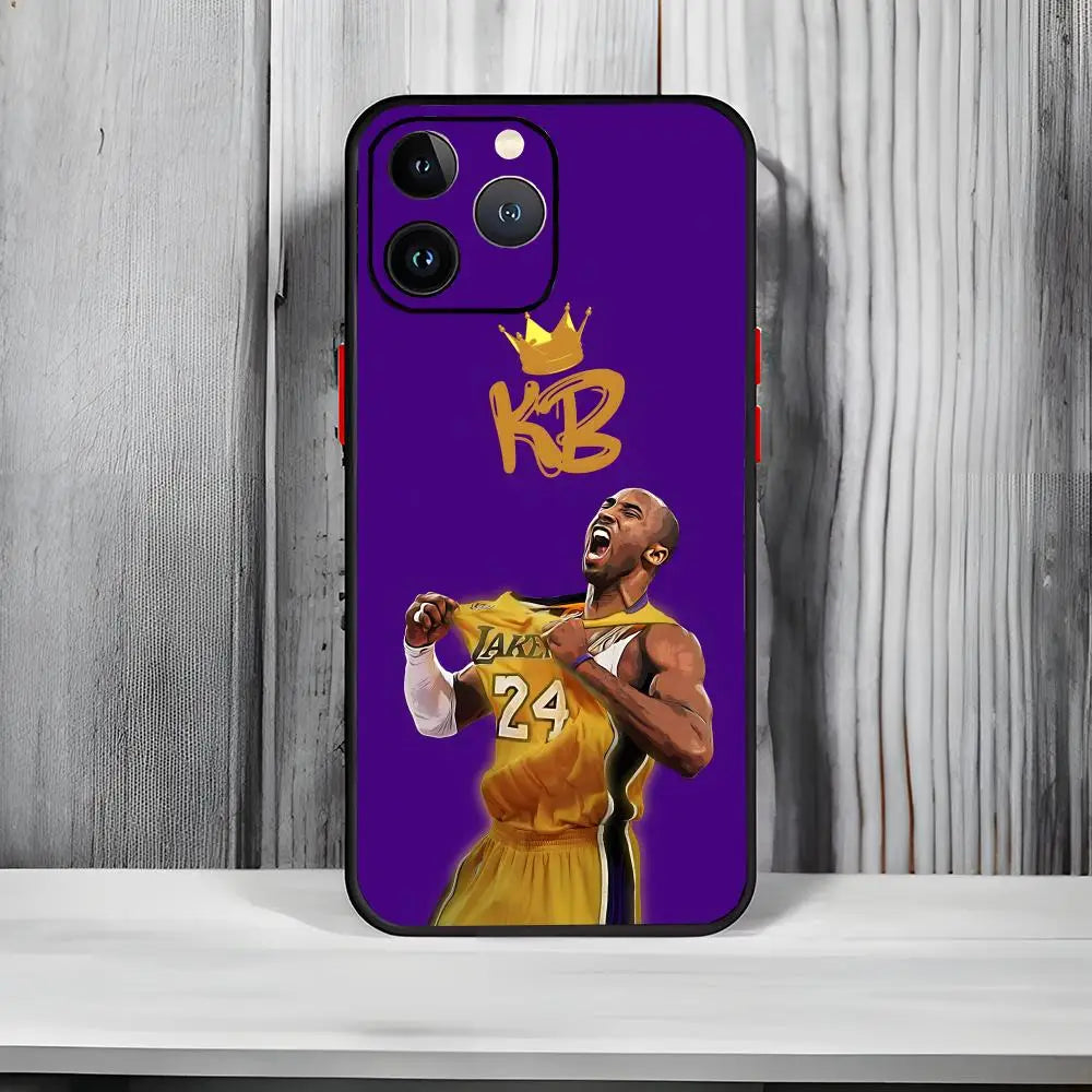 Basketball Fan K-Kobe Bryant Phone Case Black Matte Thin Anti-collision Phone Case For IPhone17 16 15 14 ProMax