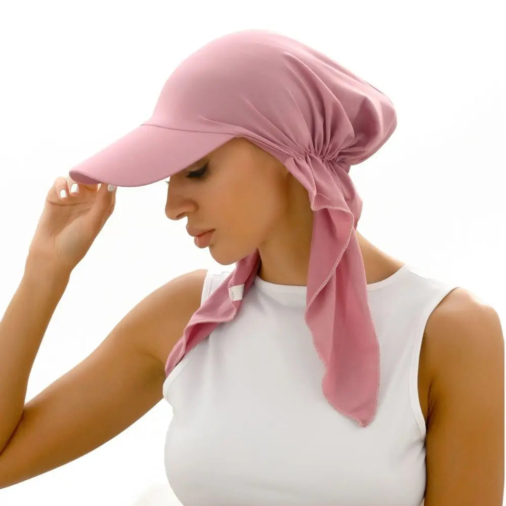Casual Solid Color Headscarf Baseball Cap Turban Cap Nylon Sunscreen Beach Hats Sunscreen Hat Baseball Hat Hijab Shawl Sports