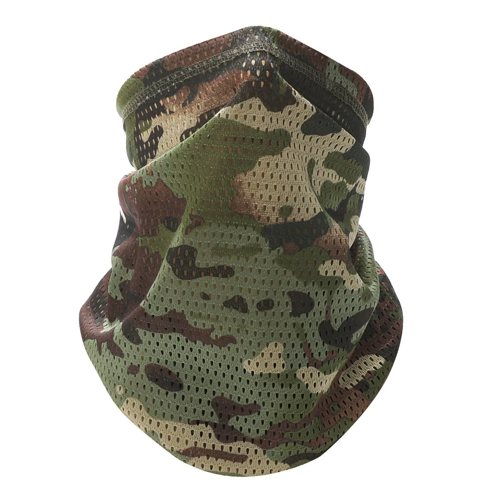 Lightweight Outdoor Cycling Sunscreen Face Shield Large Mesh Windproof Neckerchief Camo Mask Neck Gaiter Cover for Men Women