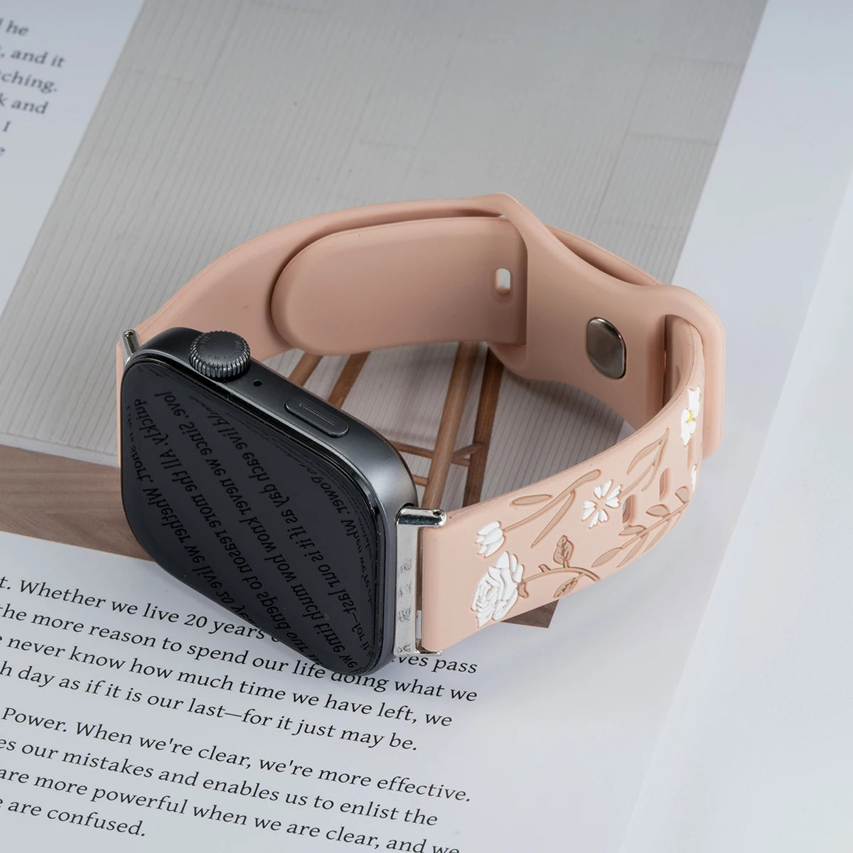 Engraved Rose Watchbands For huawei watch fit 4 pro/4/3 strap smart wristband Girl Woman Silicone bracelet For Huawei fit2 fit1