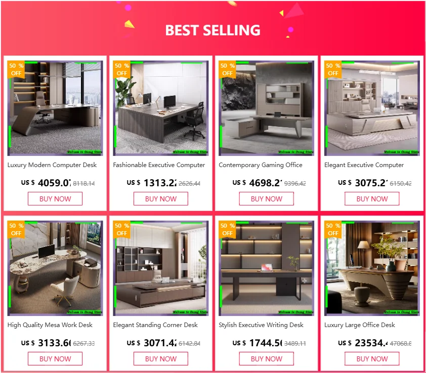 Designer Modern Computer Desk Luxury Office Table Organizer Ideal Gaming Space Office Enhancement Muebles Oficina Decoration