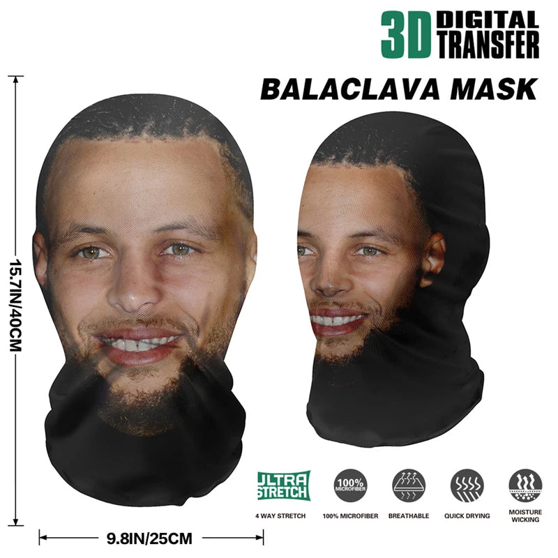 New 3D Printed  Kanye Mask Elastic Mesh Full Face Mask for Unisex Cosplay Headwear Party Simulation Balaclava Hat Headgear Props