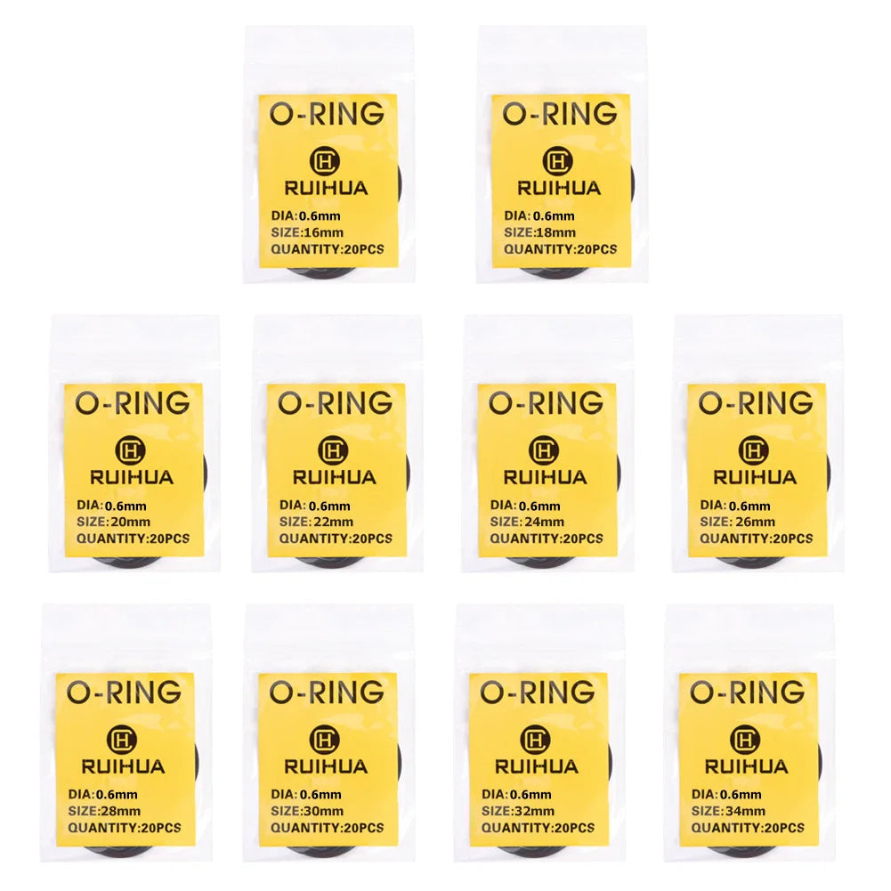 200pcs Waterproof 0.5mm/0.6mm/0.7mm O-Ring Watch Back Seal Cover Mini Rubber Washer O-Ring Watch Gaskets Watch Repair Tools